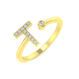 Diamond Aberyktwyth Initials Ring | 0.1ct | Hallmarked Gold & Platinum