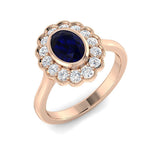 Diamond Harpebbeb Blue Sapphire Ring | 1.5ct