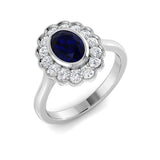 Diamond Harpebbeb Blue Sapphire Ring | 1.5ct