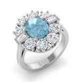 Diamond Kesko Aquamarine Ring | 3.5ct | Hallmarked Gold & Platinum