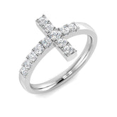 Diamond keskirk Cross Ring | 0.5ct | Hallmarked Gold & Platinum