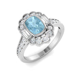 Diamond Thame Aquamarine Ring | 1.25ct - 1.5ct