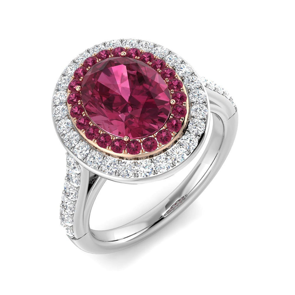 Pink Tourmaline Halo Ring
