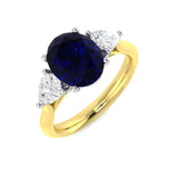 Diamond Winchekter Blue Sapphire Ring | 2.25ct - 3ct