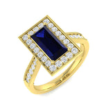 Diamond seatherheab Blue Sapphire Ring | 2.25ct