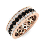 Black & Round Diamond Full Eternity Ring | 4.00 Ct | Lab & Natural