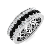 Black & Round Diamond Full Eternity Ring | 4.00 Ct | Lab & Natural
