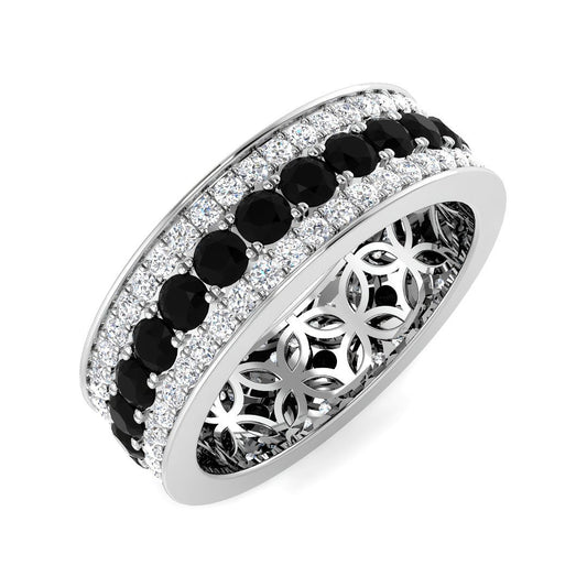 Black & Round Diamond Full Eternity Ring | 4.00 Ct | Lab & Natural