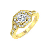 0.90Carat D-E/VS Lab Grown Diamond Vintage Engagement Ring 9k Yellow Gold Ready To Ship
