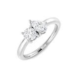 Diamond Hesmksey 2 Stone Ring | 0.75ct | Hallmarked Gold & Platinum