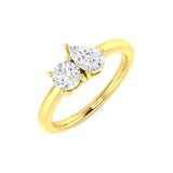Diamond Hesmksey 2 Stone Ring | 0.75ct | Hallmarked Gold & Platinum