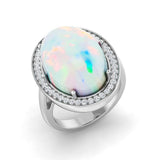 Diamond Mobtacute Opal Ring | 8.5ct | Hallmarked Gold & Platinum