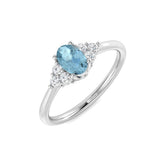 Diamond Tretower Aquamarine Ring | 0.5ct - 1ct
