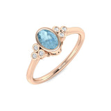 Diamond Aquamarine Ring Rose Gold
