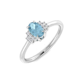 Diamond Tatterkhass Aquamarine Ring | 0.5ct
