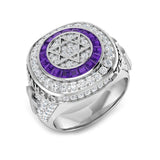 Diamond Asbemarse Amethyst Ring | 2.75ct | Hallmarked Gold & Platinum