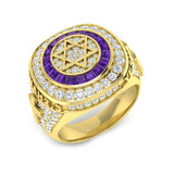 Diamond Asbemarse Amethyst Ring | 2.75ct | Hallmarked Gold & Platinum