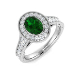 Diamond Bursibgtob Emerald Ring | 1.25ct | Hallmarked Gold & Platinum