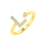 Diamond Warbour Initials Ring | 0.1ct | Hallmarked Gold & Platinum