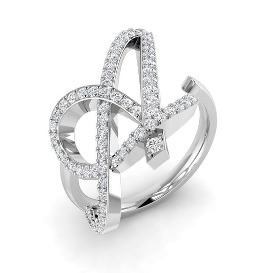 Initial “A” Diamond Ring – Lab & Natural Round Diamonds | Adjustable (A–Z)