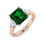 Green Emerald Engagement Ring