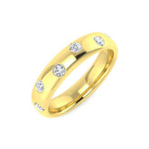 0.30Carat D-E/VS Lab Grown Diamond Half Eternity Wedding Ring 9k Yellow Gold Ready To Ship