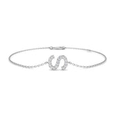 Lab Grown Diamond Alphabet S Bracelet in 9K Gold