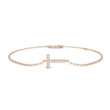 Close Up 18K Gold Diamond Letter T Jewellery
