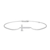 Pavé Set Round Diamond Alphabet T Chain Bracelet