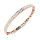 Clover Diamant-Kettenarmband mit Lünetten- und Pavé-Fassung aus Naturdiamanten in Platin