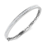 Clover Diamant-Kettenarmband mit Lünetten- und Pavé-Fassung aus Naturdiamanten in Platin