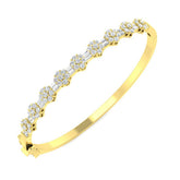 Clover Diamant-Kettenarmband mit Lünetten- und Pavé-Fassung aus Naturdiamanten in Platin