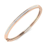 Clover Diamant-Kettenarmband mit Lünetten- und Pavé-Fassung aus Naturdiamanten in Platin