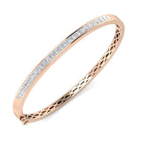 Clover Diamant-Kettenarmband mit Lünetten- und Pavé-Fassung aus Naturdiamanten in Platin
