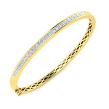 Clover Diamant-Kettenarmband mit Lünetten- und Pavé-Fassung aus Naturdiamanten in Platin