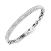Clover Diamant-Kettenarmband mit Lünetten- und Pavé-Fassung aus Naturdiamanten in Platin