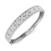 Clover Diamant-Kettenarmband mit Lünetten- und Pavé-Fassung aus Naturdiamanten in Platin