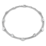 Round Diamond Bracelet, 18K Yellow Gold Bracelet, Gold Diamond Bracelet, Delicate Chain Bracelet