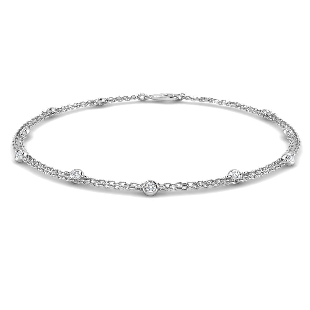 Round Diamond Bracelet, 18K Yellow Gold Bracelet, Gold Diamond Bracelet, Delicate Chain Bracelet
