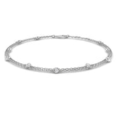 Round Diamond Bracelet, 18K Yellow Gold Bracelet, Gold Diamond Bracelet, Delicate Chain Bracelet