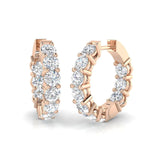 3.85 Carat Natural/Lab-Grown Round Cut Diamond Hoop Earring in Gold - UK Hallmarked
