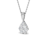 Dioon Halo Diamond Necklace 0.75ct Gold Platinum