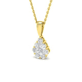 Dioon Halo Diamond Necklace 0.75ct Gold Platinum
