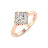 Milgrain Cluster Diamond Ring 0.33ct Vintage Floral UK Hallmarked