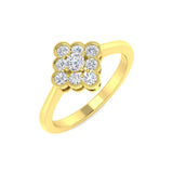 Milgrain Cluster Diamond Ring 0.33ct Vintage Floral UK Hallmarked