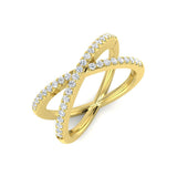 Lab & Natural Criss-Cross Diamond Ring | 0.33ct | 9K/18K Gold & Platinum