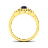 Diamond Farbham Blue Sapphire Ring | 1ct | Hallmarked Gold & Platinum