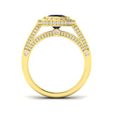 Diamond Bakibgktoke Blue Sapphire Ring | 2.25ct