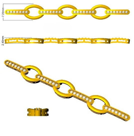 Modern 9K Gold Diamond Mariner Chain Bracelet