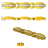 Geometric Baguette & Round Lab Grown Diamond Tennis Bracelet in Gold & Platinum